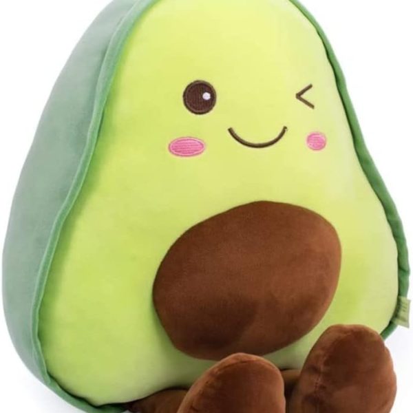 16.5-inch Avocado Plush Toy/Pillow — Cute fruit design; a plush toy suitable for children, boys, girls, and holiday gifts