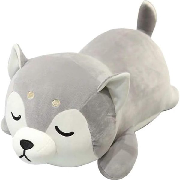 Plush Pillow – Husky stuffed toy/puppy-shaped pillow; suitable for children and adults (13.7 inches)