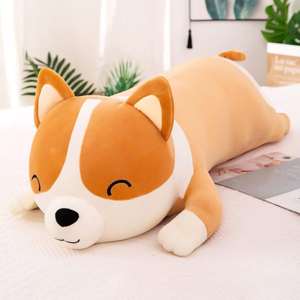 31.4-Inch Corgi Plush Toy – Cute, soft stuffed animal/body pillow; perfect gift for children and girls (Yellow, 80 cm/31.4 inches)