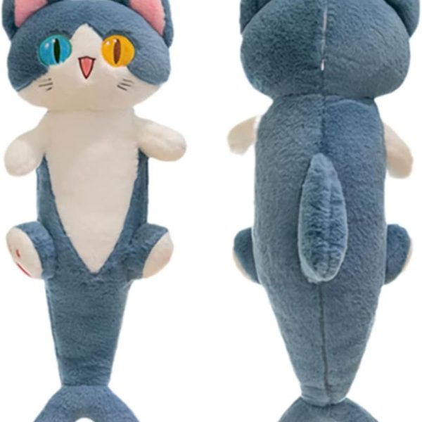 Cute Shark-Cat Plush Toy – Soft cartoon shark-cat long pillow/cuddle buddy; ideal gift for children (80 cm / 31.4 inches)