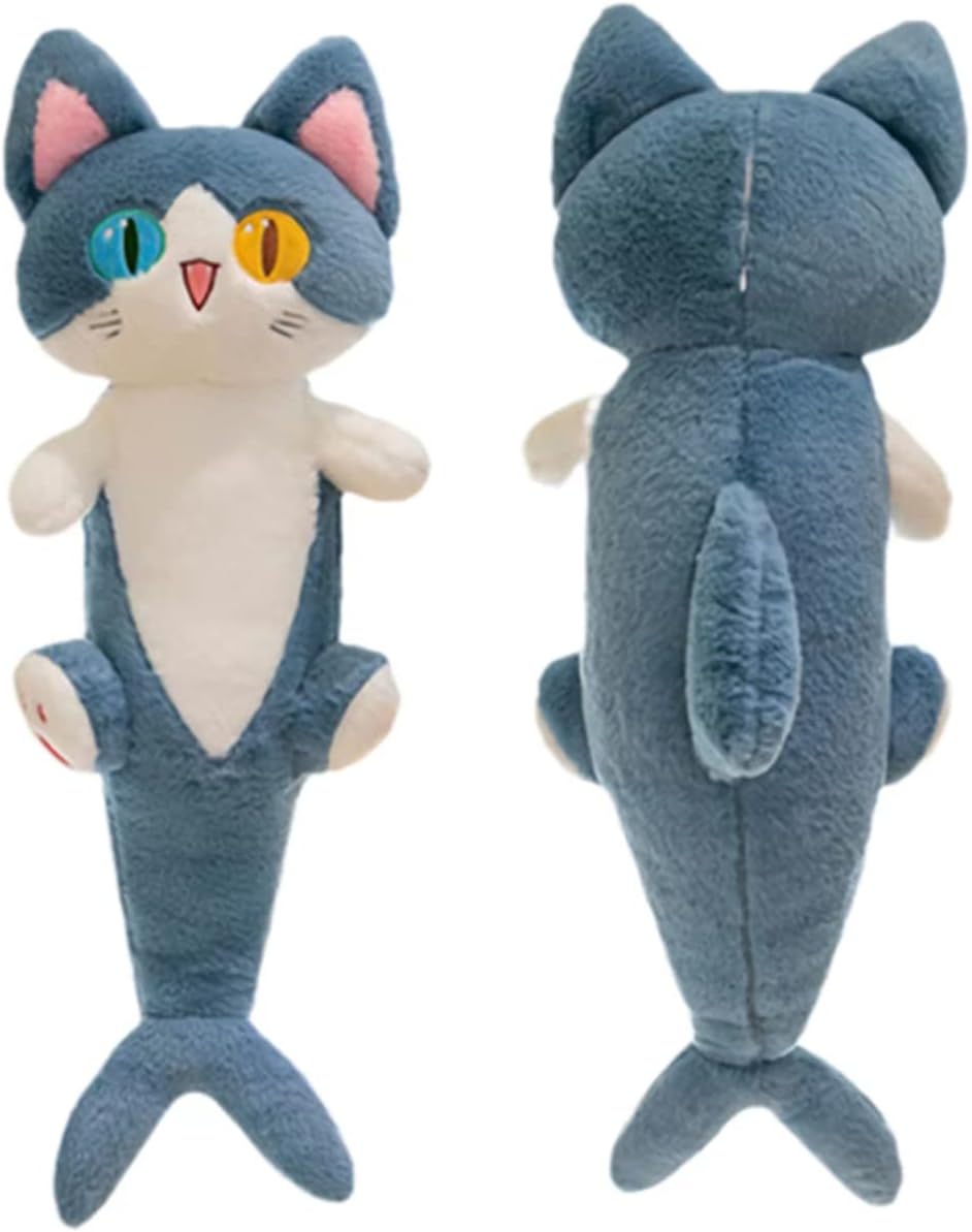 Cute Shark-Cat Plush Toy – Soft cartoon shark-cat long pillow/cuddle buddy; ideal gift for children (80 cm / 31.4 inches)