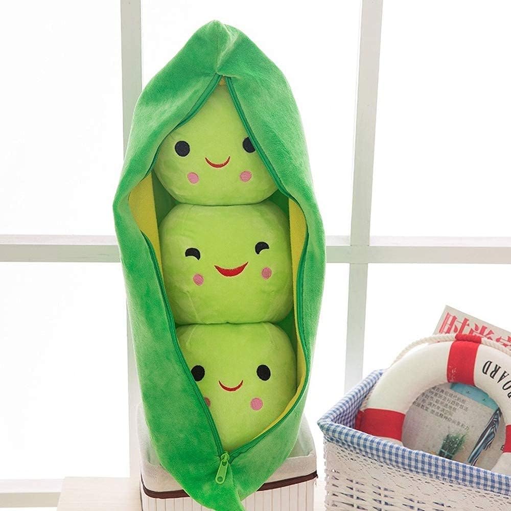 Giant Pea Pod Plush Toy — Pea Pod Body Pillow/Plush Toy – Cute pea design, available in multiple sizes (Green) (Long pod shape, 27.5 inches/70 cm) - Image 2