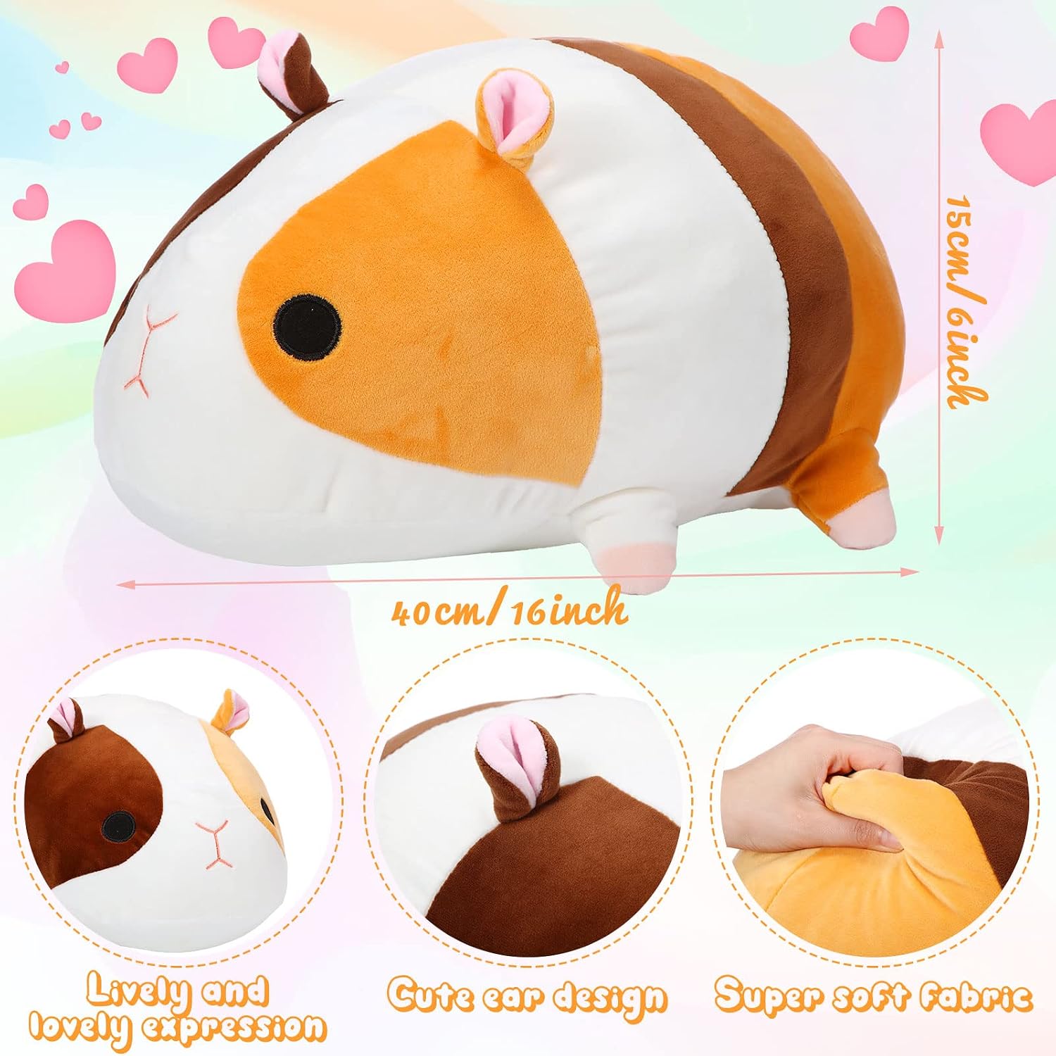 Guinea Pig Plush Toy – 16-inch soft stuffed animal/body pillow; perfect birthday gift for friends, family, and children - Image 2