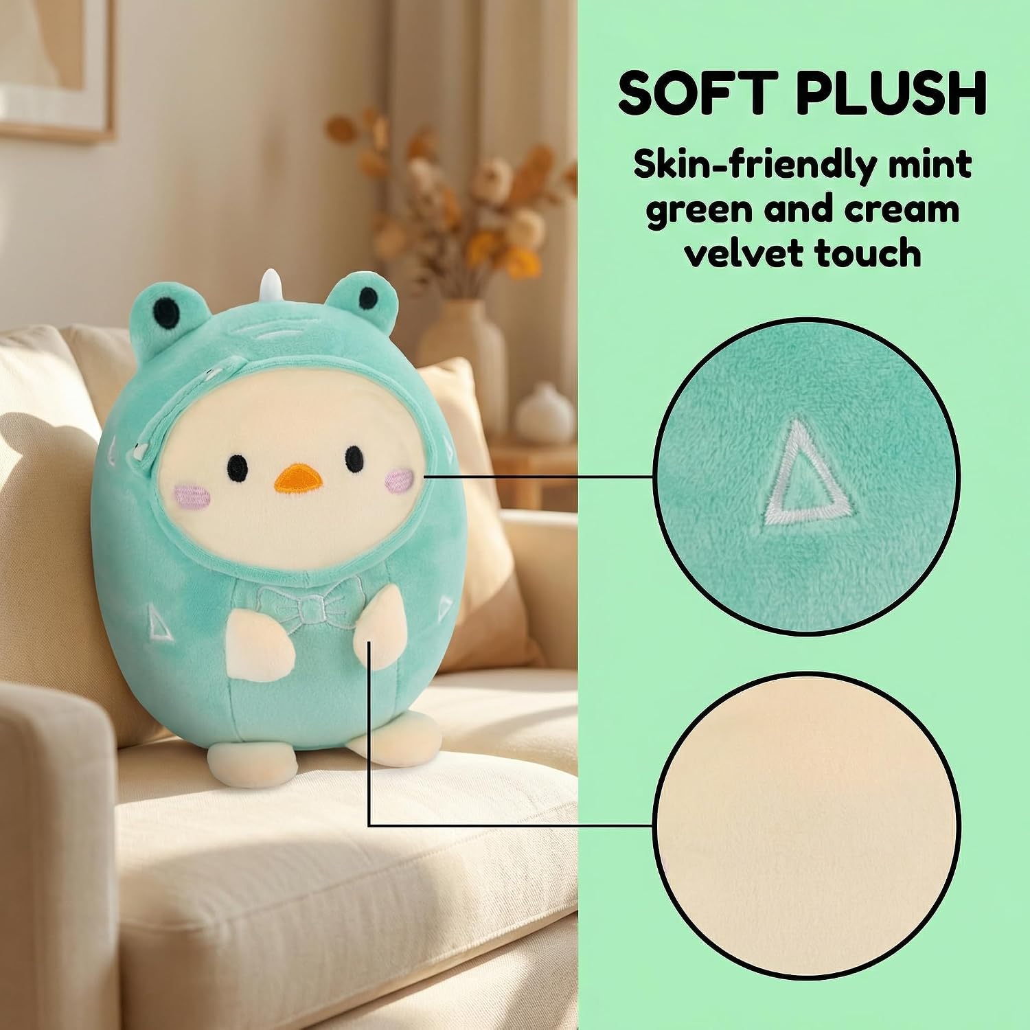Soft Cat Plush Pillow — Cuddly plush toy, a cozy gift for all ages; ultra-soft filling that easily regains its fluffiness (Chick Style, Medium) - Image 2