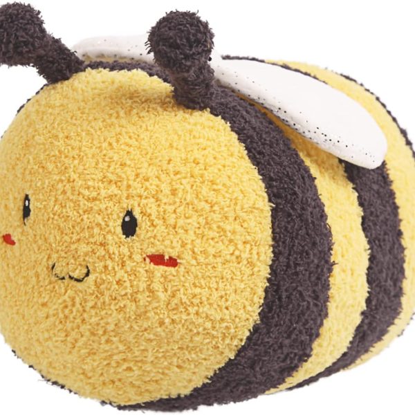 14-Inch Soft Bee Plush Toy – Cute, fuzzy bumblebee doll with realistic cartoon styling; great birthday gift and room decor for kids, friends, boys, and girls